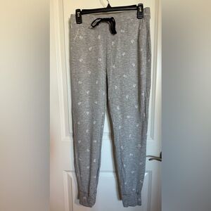 Women’s Jogger Style Halloween Ghost Print Gray Pajama Pants Small